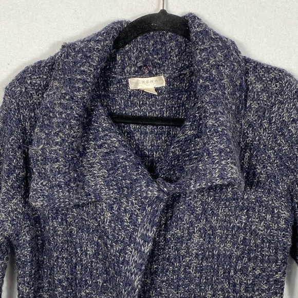Kenar Dark Blue Shawl Collar Wool/Alpaca Knit Duster Cardigan size large - Picture 4 of 13